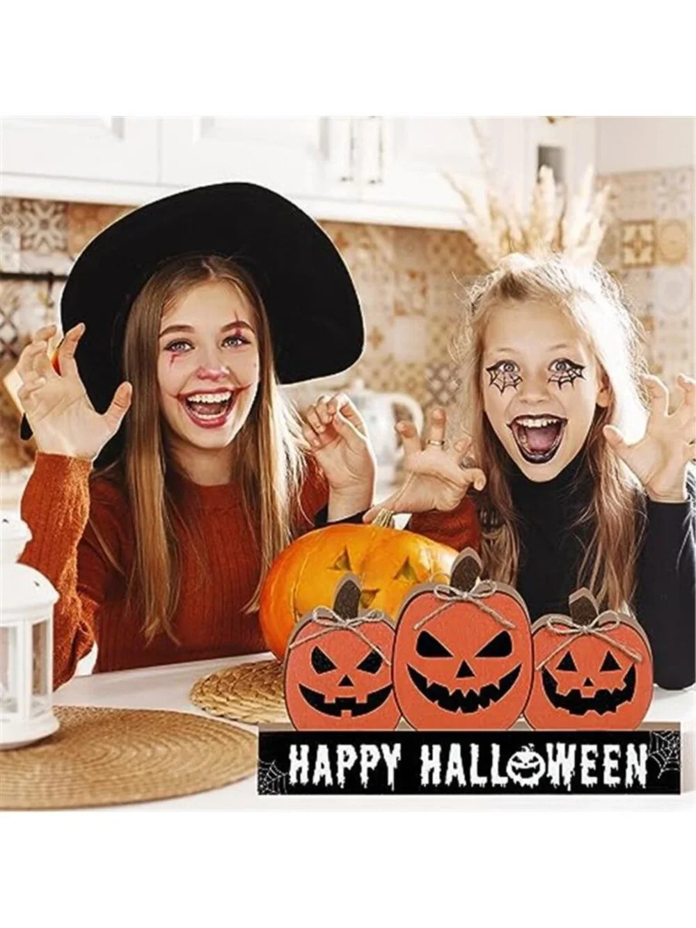 Fall and Halloween Wooden Pumpkin Sign Office Home Decor